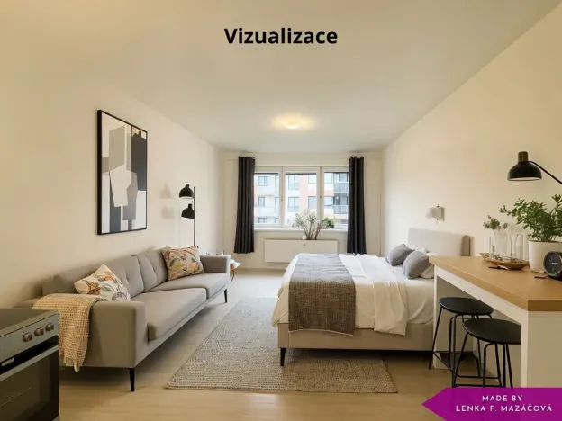 Pronájem bytu 1+kk, Olomouc - Řepčín, Edvarda Beneše, 33 m2