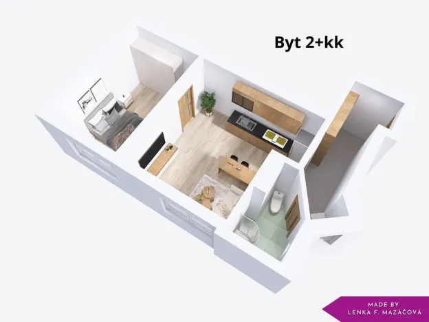 Pronájem bytu 2+kk, Olomouc, Starodružiníků, 46 m2