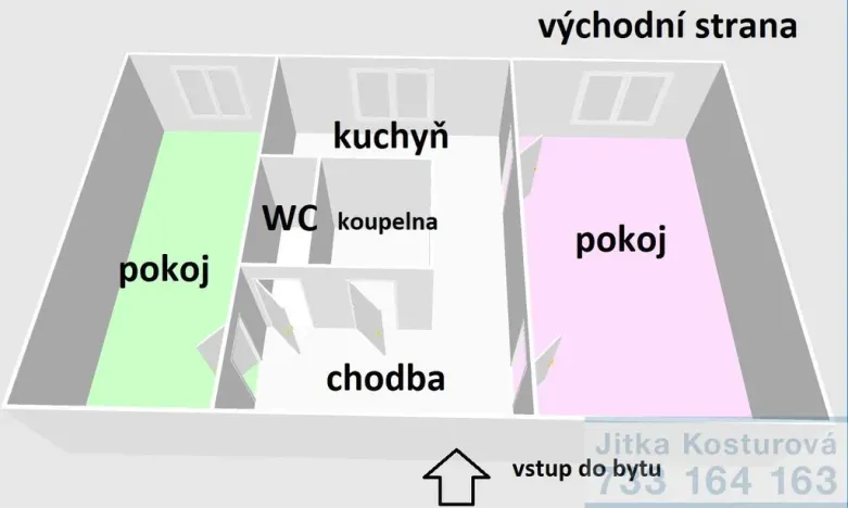 Prodej bytu 2+1, Bruntál, Smetanova, 59 m2
