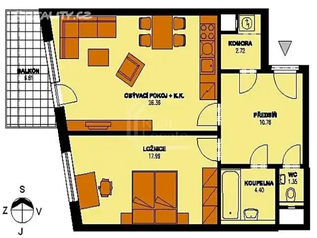 Pronájem bytu 2+kk, Praha - Krč, V Štíhlách, 63 m2