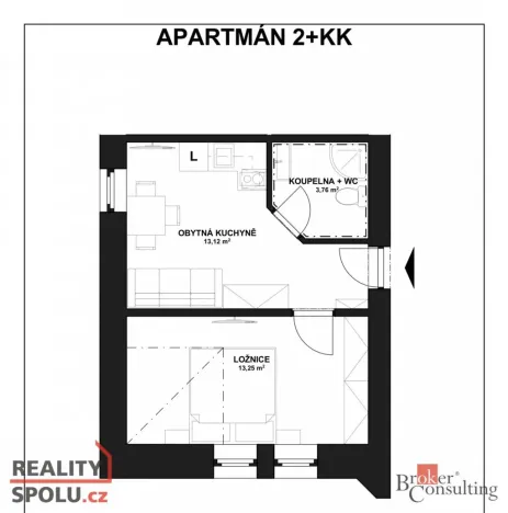 Prodej bytu 2+kk, Horní Lhota, 30 m2