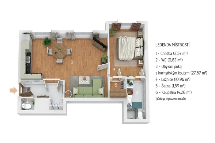 Prodej bytu 2+kk, Hostinné, I. Herrmanna, 50 m2