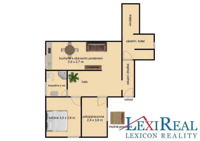 Pronájem bytu 3+kk, Radonice, Ligasova, 71 m2