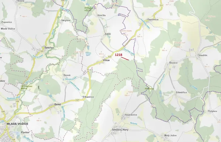 Dražba lesa, Vilice, 1352 m2