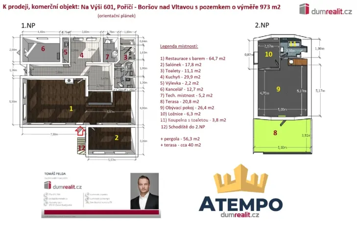 Prodej restaurace, Boršov nad Vltavou - Poříčí, Na Výši, 297 m2