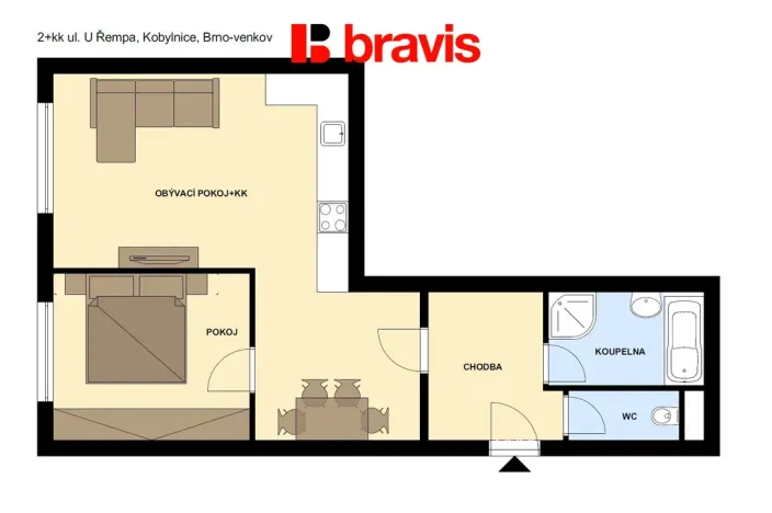 Pronájem bytu 2+kk, Kobylnice, U Řempa, 60 m2