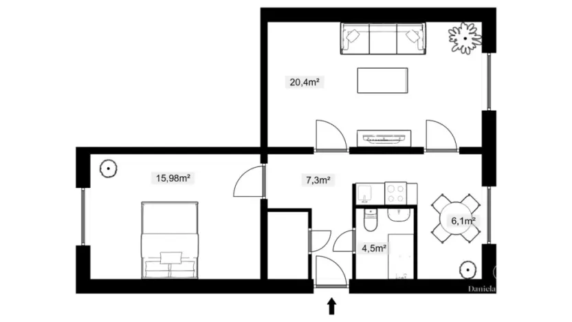 Pronájem bytu 2+1, Strakonice - Strakonice II, Dukelská, 63 m2