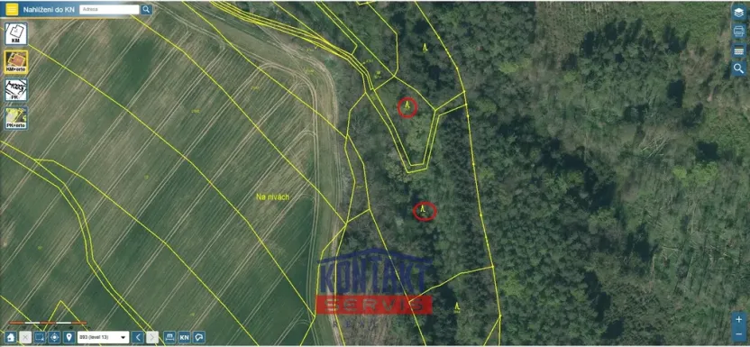 Prodej lesa, Bečice, 23812 m2