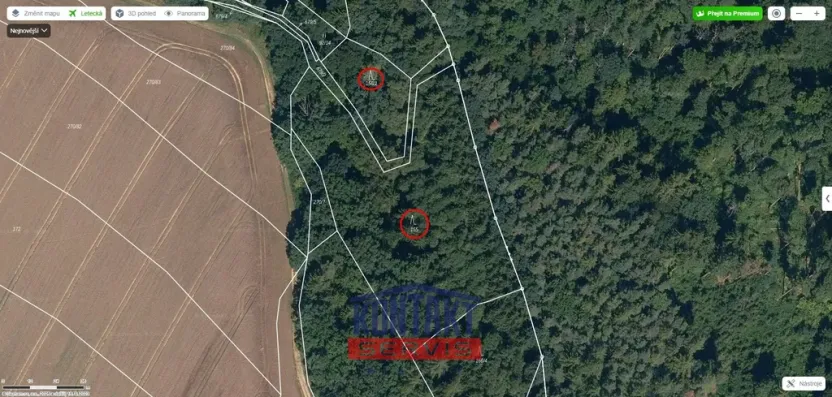 Prodej lesa, Bečice, 23812 m2