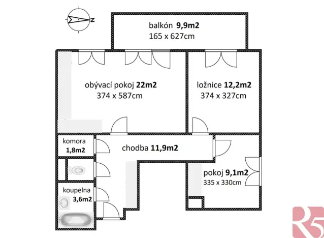 Pronájem bytu 3+kk, Praha - Uhříněves, Václava Trojana, 62 m2