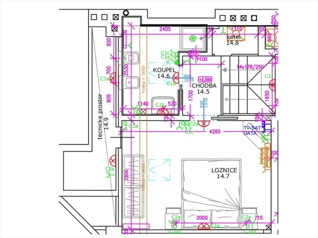 Pronájem bytu 2+kk, Praha - Nusle, náměstí Bratří Synků, 63 m2