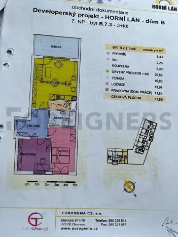 Pronájem bytu 3+kk, Olomouc, Horní lán, 67 m2