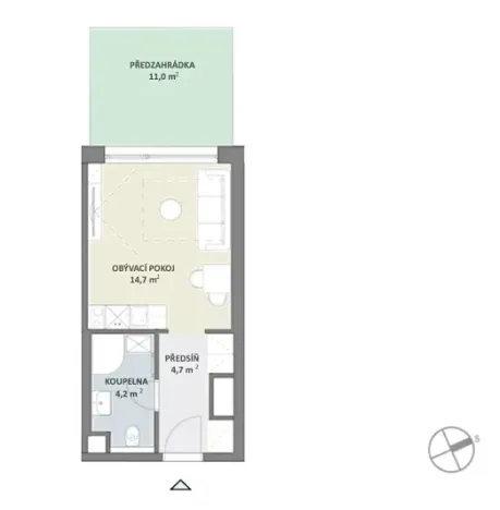 Prodej bytu 1+kk, Praha - Hlubočepy, Na Zlíchově, 26 m2