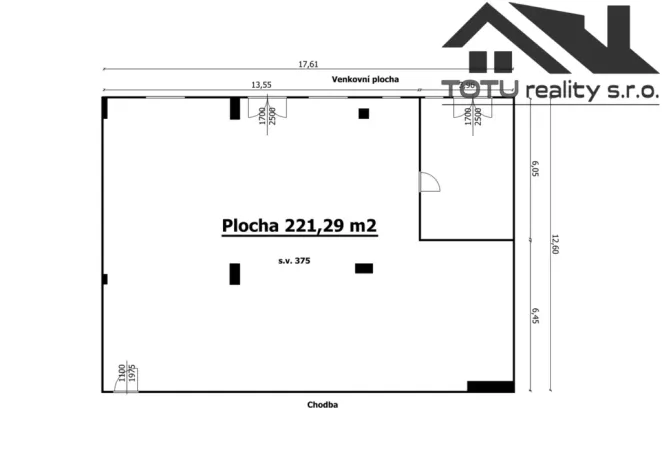 Pronájem obchodního prostoru, Jaroměř, Jezbinská, 221 m2