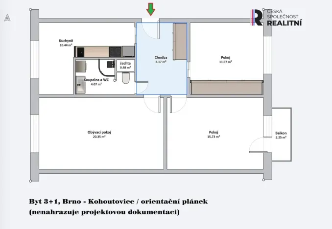 Prodej bytu 3+1, Brno - Kohoutovice, Voříškova, 74 m2