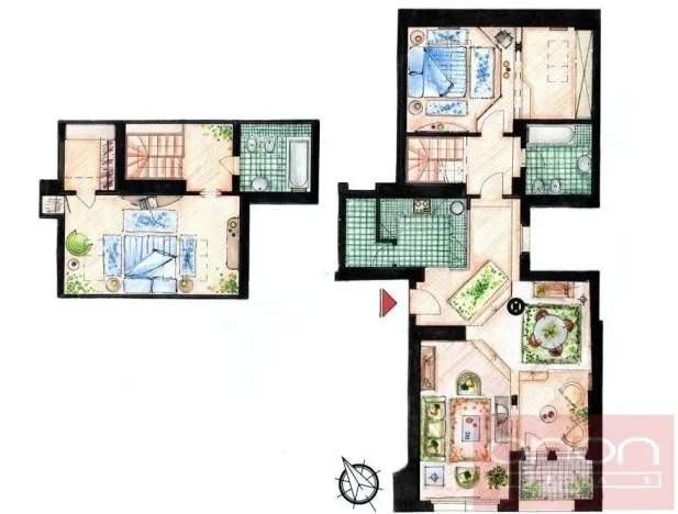 Pronájem bytu 3+1, Praha - Nové Město, Odborů, 96 m2