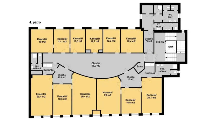 Pronájem kanceláře, Praha, Na příkopě, 400 m2