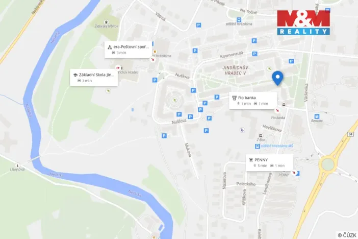 Pronájem bytu 1+1, Jindřichův Hradec - Jindřichův Hradec V, Hvězdná, 46 m2