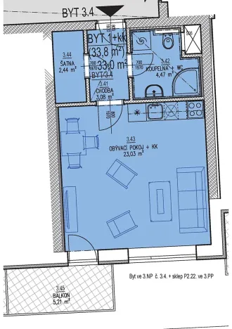 Prodej bytu 1+kk, Brno, Chvalovka, 35 m2