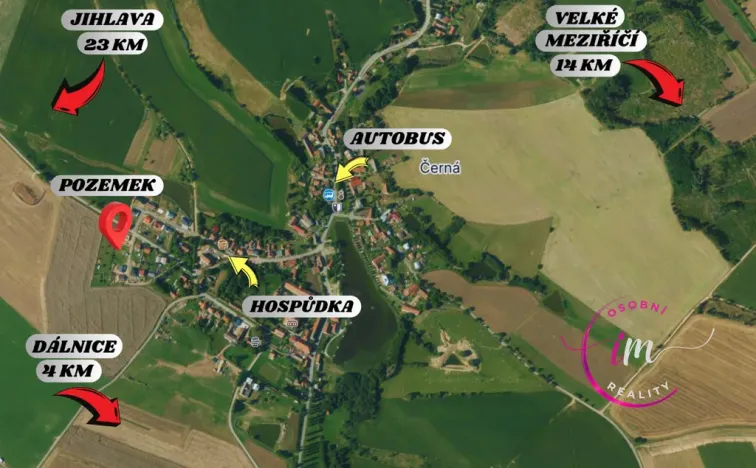 Pronájem pozemku pro bydlení, Černá, 450 m2