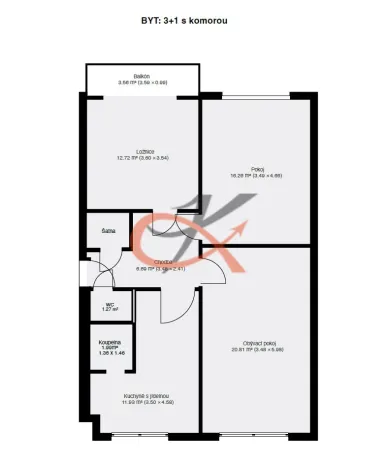 Pronájem bytu 3+1, Rožnov pod Radhoštěm, Jaroňkova, 72 m2