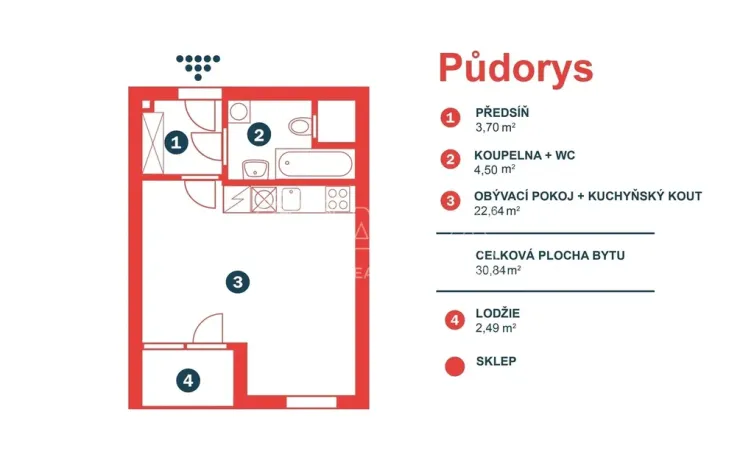 Pronájem bytu 1+kk, Praha - Uhříněves, Karla Guta, 34 m2