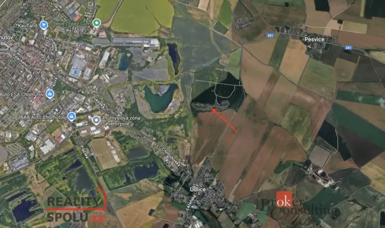 Prodej zahrady, Údlice, 402 m2