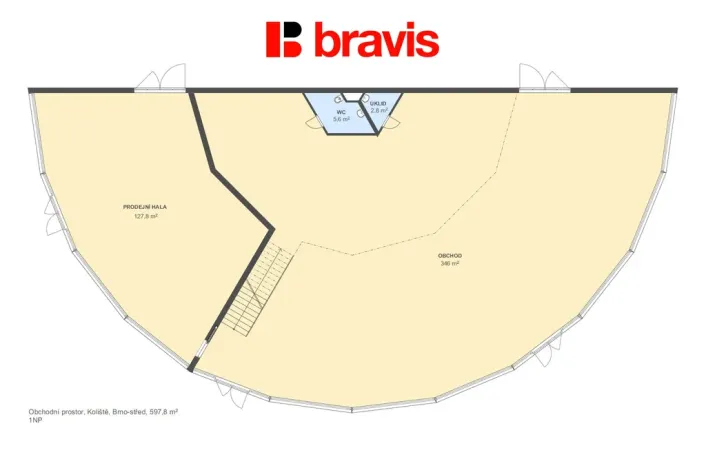 Prodej obchodního prostoru, Brno - Zábrdovice, Koliště, 600 m2