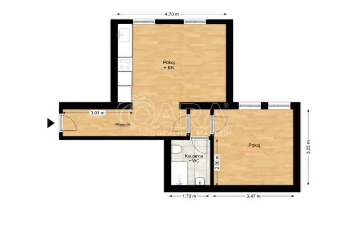 Pronájem bytu 2+kk, Praha - Smíchov, Plzeňská, 39 m2