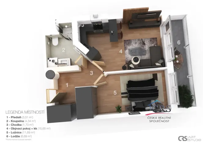 Pronájem bytu 2+kk, Praha - Letňany, Kuželova, 37 m2