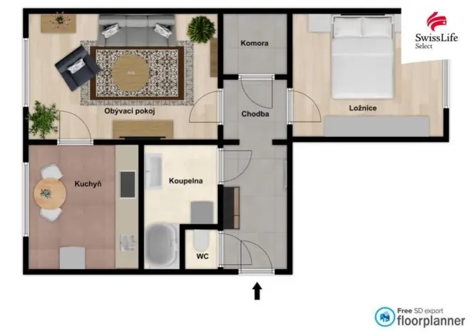 Prodej bytu 2+1, Praha - Kyje, Dvořišťská, 61 m2