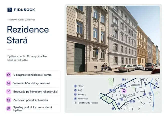 Prodej bytu 2+kk, Brno, Stará, 68 m2