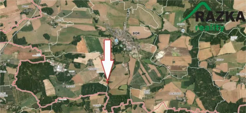 Prodej komerčního pozemku, Bor, 1427 m2