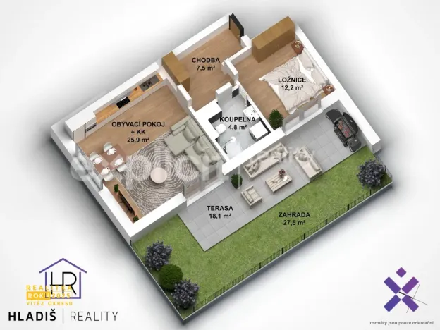 Prodej bytu 2+kk, Jablůnka, 43 m2