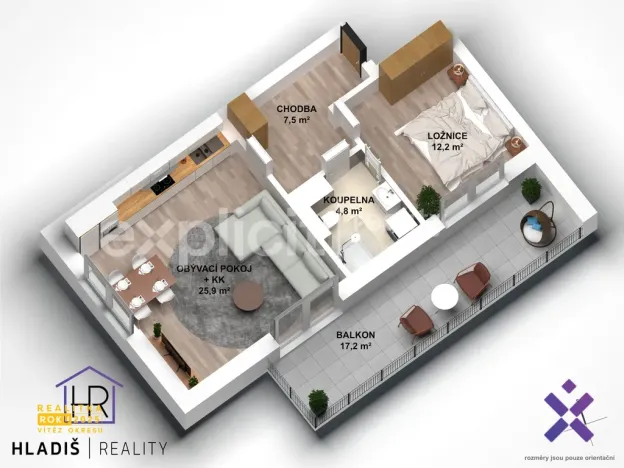 Prodej bytu 2+kk, Jablůnka, 43 m2
