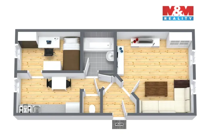 Prodej bytu 2+1, Dalovice, Průběžná, 42 m2