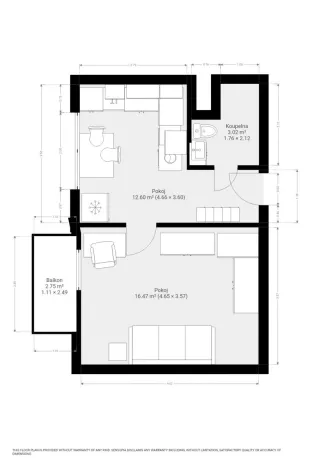 Pronájem bytu 1+1, Brno, Černého, 34 m2