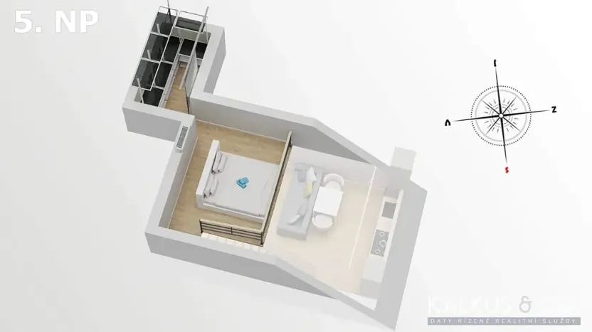 Pronájem atypického bytu, Hradec Králové, Eliščino nábřeží, 38 m2