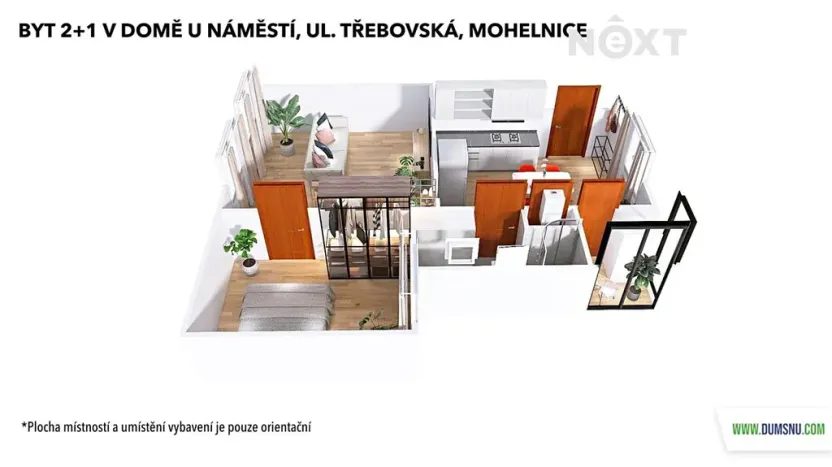 Pronájem bytu 2+1, Mohelnice, Třebovská, 53 m2