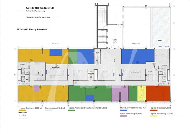 Pronájem kanceláře, Praha - Holešovice, Dělnická, 840 m2