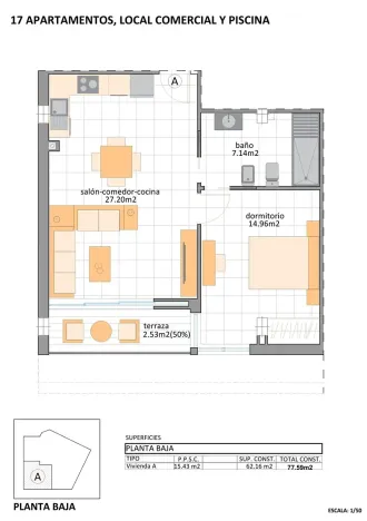 Prodej bytu 2+kk, San Pedro del Pinatar, Španělsko, 62 m2