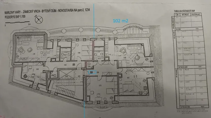 Prodej bytu 3+kk, Karlovy Vary, Zámecký vrch, 102 m2