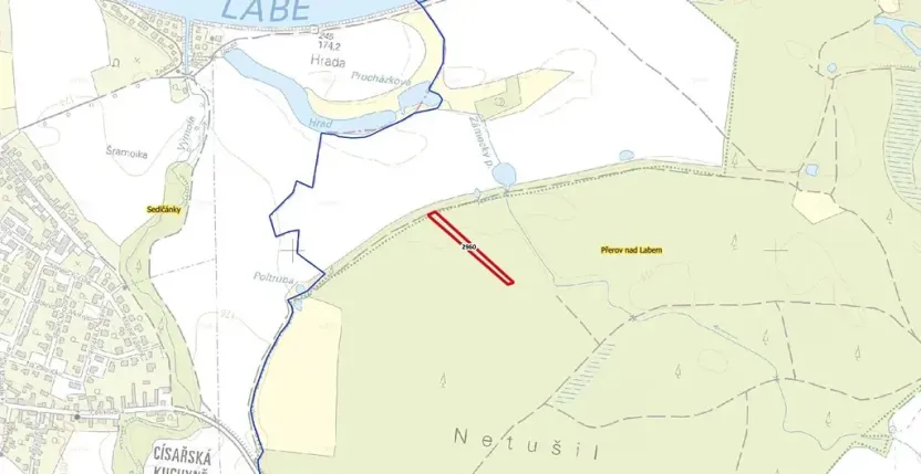 Prodej lesa, Přerov nad Labem, 2852 m2