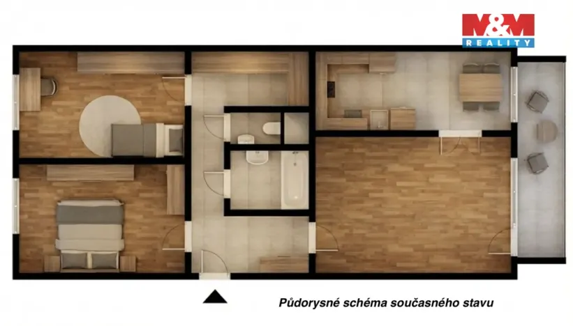 Prodej bytu 3+1, Praha - Stodůlky, Prusíkova, 74 m2