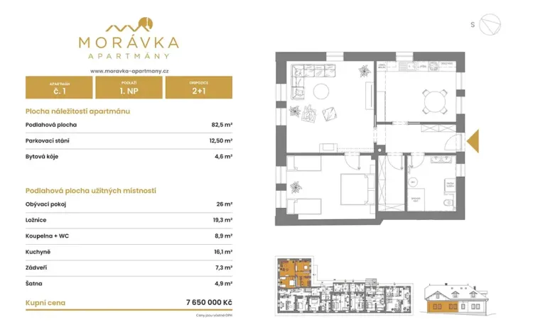 Prodej bytu 2+1, Malá Morávka, 83 m2