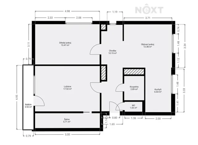 Prodej bytu 3+kk, Pardubice, Železničního pluku, 72 m2