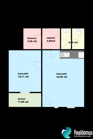 Pronájem kanceláře, Český Krumlov, Budějovická, 69 m2