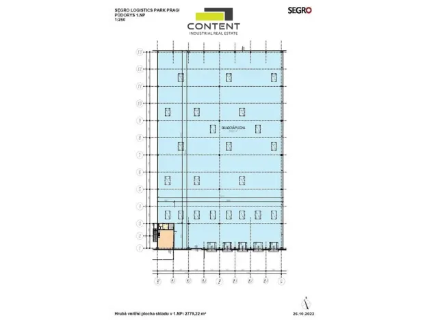 Pronájem skladu, Hostivice, Průmyslová, 2779 m2