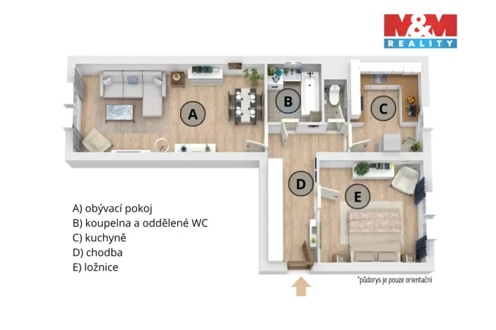 Prodej bytu 2+1, Nymburk, Rybářská, 54 m2