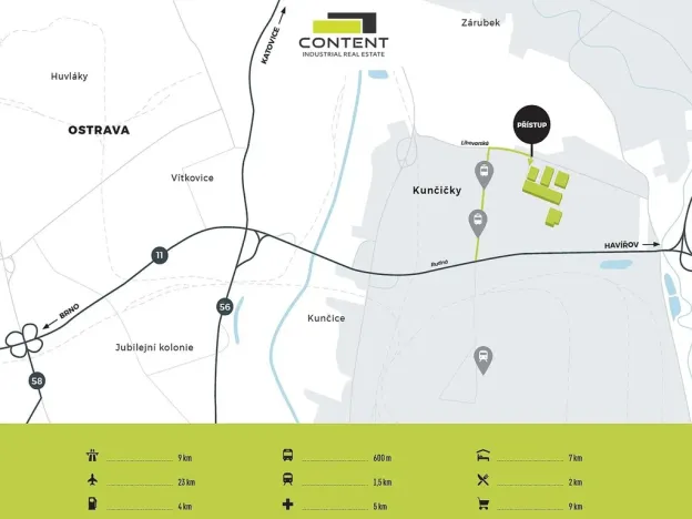 Pronájem skladu, Ostrava - Kunčičky, Lihovarská, 19500 m2